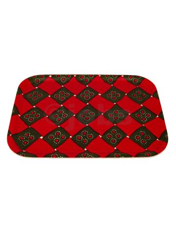 Liten bricka Korgfläta (röd/grön)